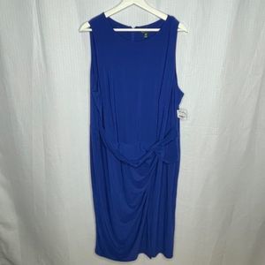 Lauren Ralph Lauren Blue Drape Jersey Knit Dress